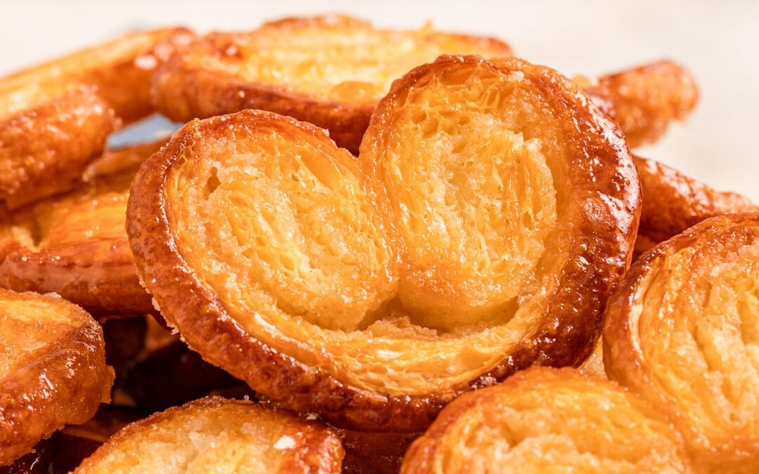 Schweinsohren (Palmiers) aus deutschem Blätterteig